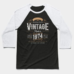 Vintage 1974 50th Birthday Decoration 50 Year Old Baseball T-Shirt